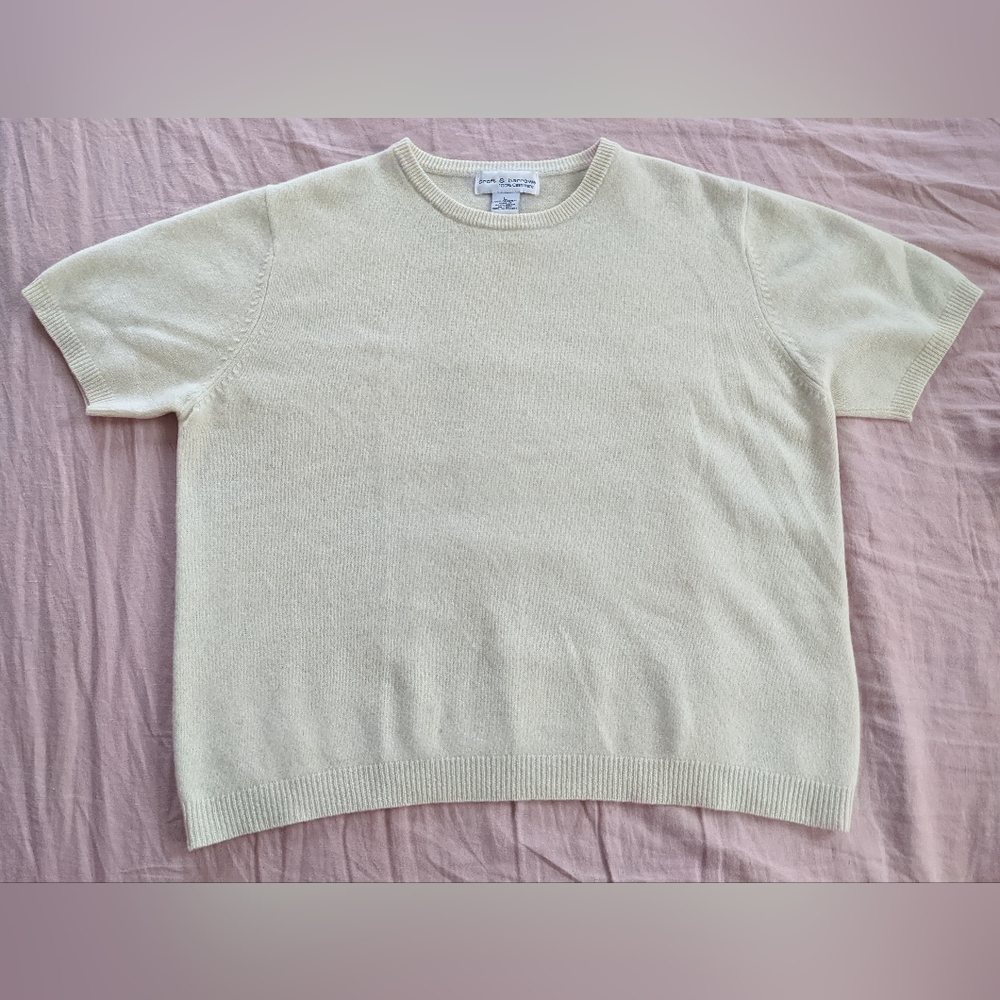 Croft and Barrow Ivory Cream sweater shirt 100 % Cashmere size  large